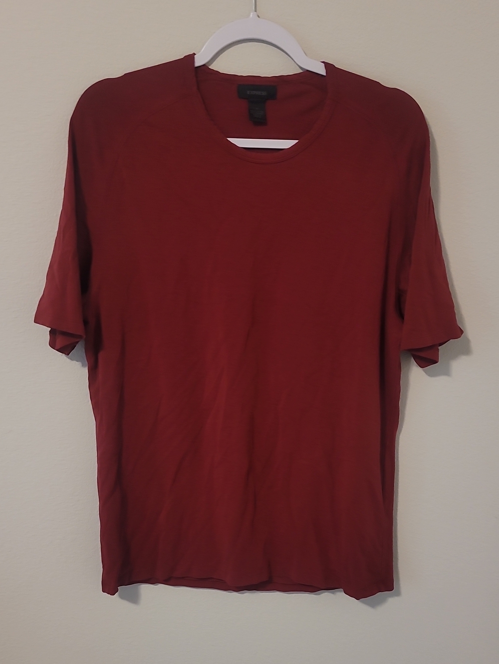 Express Men's Short Sleeve Crew T-Shirt - Wine